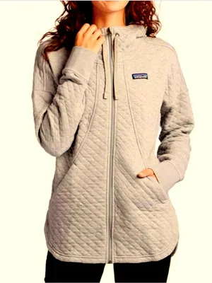 PATAGONIA Women's Cotton Quilt Hoodie Hethered Beige thumbnail 1