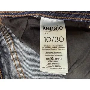 Kensie Vintage Luxe Distressed Flare Jeans Dark Wash Size 10/30 High Rise thumbnail 5