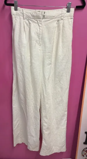 Abercrombie White Wide-Leg Women's Pants thumbnail 1