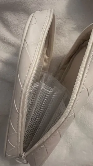 Good Fortune Woven Stationary Bag in Light Beige thumbnail 3