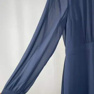 NWT ModCloth Sheer Long Sleeve Mock‎ Neck Mini Dress in Navy Blue Size 6 thumbnail 6