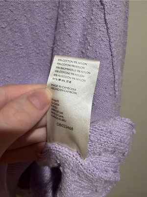 Free People Found My Friend Textured Pullover Sweatshirt Lilac Purple Small thumbnail 7