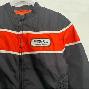 Harley Davidson 2000s Cropped Moto Jacket in Black Small thumbnail 3