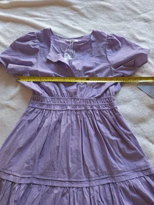 NWT Stitchdrop Lilac Cotton Ruffle Mini Dress M thumbnail 6