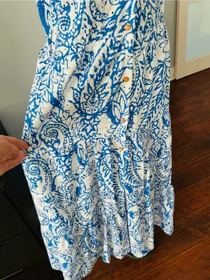 Zara Blue and White Paisley Button-Up Midi Dress 💙 thumbnail 12