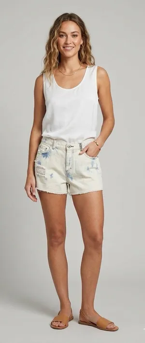 Y2K Armani Exchange Studded Denim Shorts Distressed Acid Wash Grunge Size 12 thumbnail 1