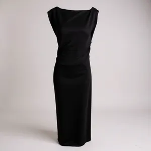 SNDYS Leena Maxi Dress in Black - Off-Shoulder Cotton Knit - Size S thumbnail 4