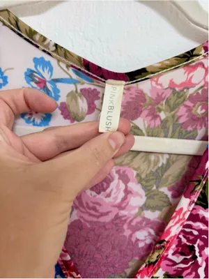 Women's PinkBlush White Pink Floral V-Neck Maxi Dress S thumbnail 3