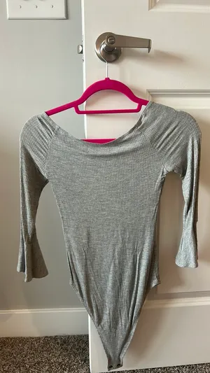 Abercrombie Gray Ribbed Bodysuit thumbnail 2