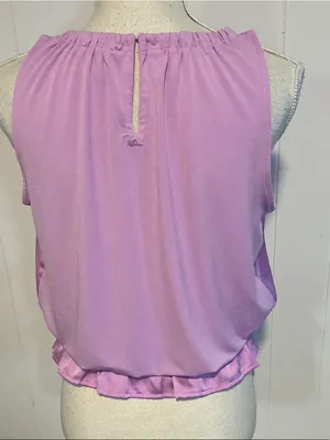 Ann Taylor Lavender Satin Halter with Ruffle Hem thumbnail 2
