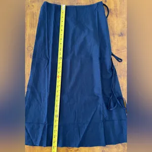 NWT Andie The Wrap Maxi Skirt Women's S/M Navy Blue Tie String Linen Blend thumbnail 6