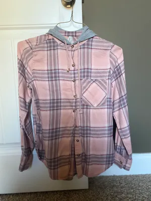 flannel hoodie Pink thumbnail 3