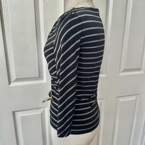 White House black Market black striped shirt thumbnail 2