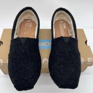 Toms Classic Women's Black Wool Plaid Patch Slip-On Flats Loafers-Size 8 thumbnail 4