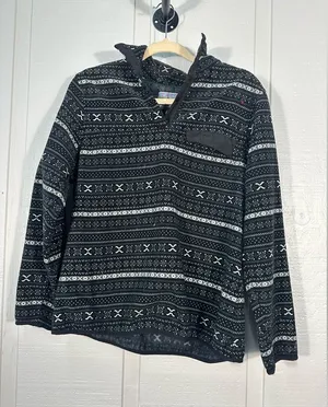 Jachs Cabin Collection Black Women Fleece Pullover Sweater Size Large EUC thumbnail 1