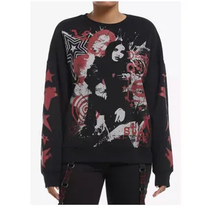 Social Collision Punk Star Sweatshirt Womens M Black Graphic Hot Topic Mall Goth thumbnail 9