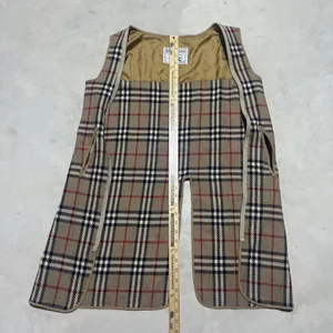 VTG BURBERRYS' 100% Wool Nova Check Plaid Liner Vest Gilet Unisex Insert thumbnail 3