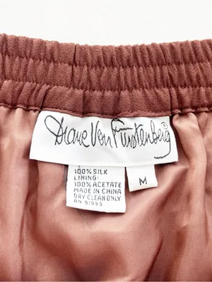 Vintage Diane von Furstenberg DVF Brown 100% Silk Pull On Skirt thumbnail 6