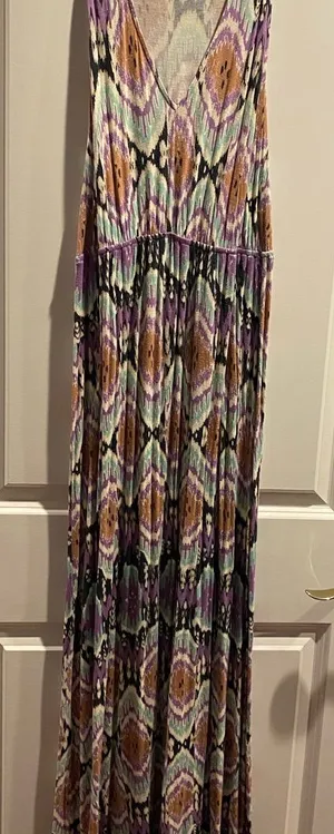 Multicolor Sleeveless Maxi Boho Vibes Dress Sz S thumbnail 1