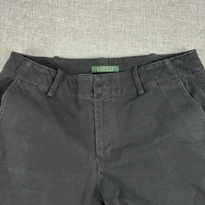 Lauren Ralph Lauren Pants Womens 4 Black‎ Chino Twill Flat Front Stretch Pockets thumbnail 4