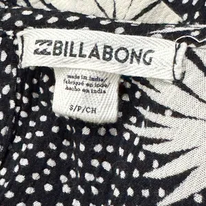 Billabong Black White Polka Dot Floral Jumpsuit Women's Small thumbnail 4