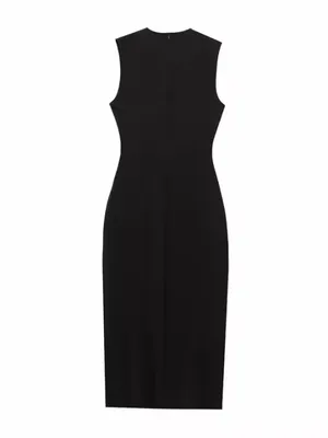 Zara Black Sleeveless Maxi Dress with Gold Buckle thumbnail 2