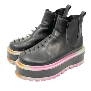 Koi Raum Size 9 Black Chelsea‎ Platform Spikes Pull On Boots thumbnail 1