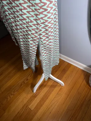 Zara 100% Cotton Mint Green & Black Chevron Tie-Front Long Shirt thumbnail 8