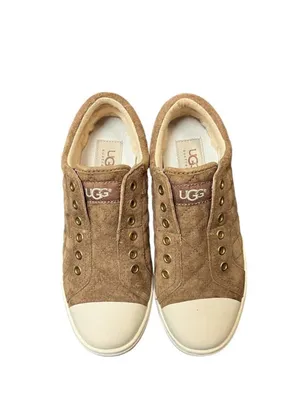 UGG Quilted Slip-On Sneakers in Tan with White Toe thumbnail 4