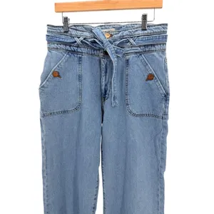 Lola Reese Jeans High Rise Wide Leg Crop Jeans‎ Light Wash Belted Womens Size 30 thumbnail 11
