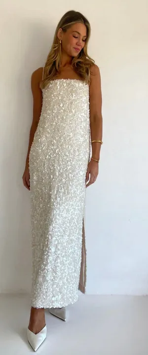 Coco and Lola Sequin Dress White Size 6 thumbnail 1