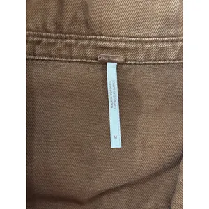 Free People Womens Denim Jacket Brown Eisenhower Slouchy Cropped Jean Medium thumbnail 4