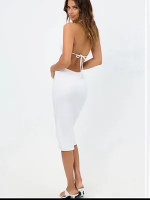 Frankie’s Bikinis Benetar white terry halter dress NWT thumbnail 9