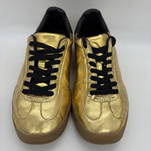 Jeffrey Campbell JC Play Womens 8 Shoes Sneakers Gold Metallic Leather thumbnail 3