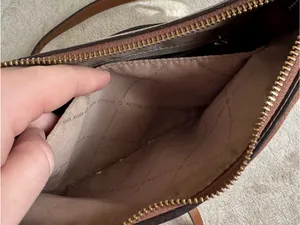 Michael Kors Tan and Cream Logo Crossbody Bag thumbnail 4