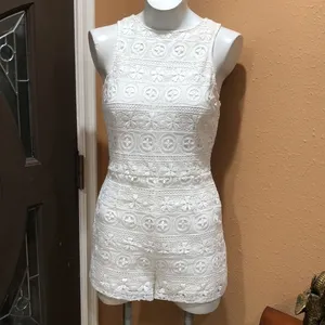 Bb Dakota white lace romper thumbnail 3
