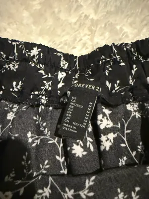 Forever 21 Skort Black White Floral thumbnail 2