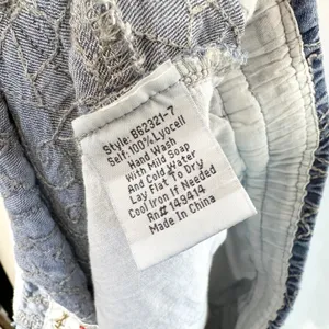 Johnny Was Biya Large Pants Blue Embroidered Chambray Lyocell Jogger Boho 1394 thumbnail 4