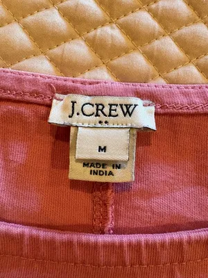 J.Crew Ruffle Sleeve Pink T-Shirt Knee Length Dress women’s M thumbnail 6