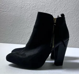 Mossimo Black Faux Leather and Suede Ankle Booties thumbnail 2