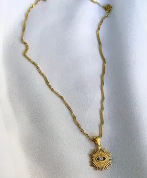 Boutique Gold Evil Eye Dainty Pendant Necklace thumbnail 5