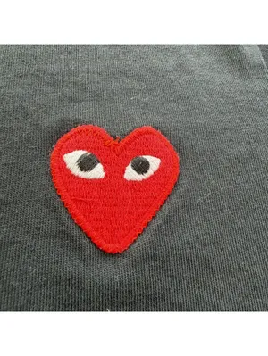 Comme des Garçons PLAY Red Heart Logo Black T Shirt Small Made in Japan CDG thumbnail 5