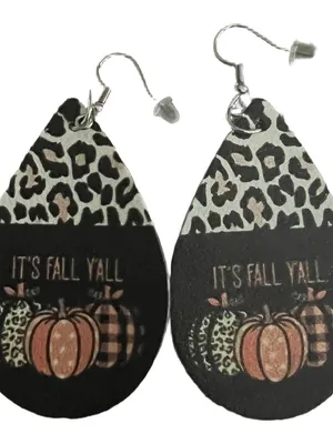 Fall Pumpkin Teardrop Earrings thumbnail 2
