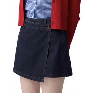 Uniqlo GU Denim Wrap Skort NWT Navy Blue Wash XS thumbnail 2