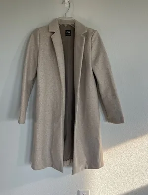 Zara Tan/Beige Coat Size Small   thumbnail 1