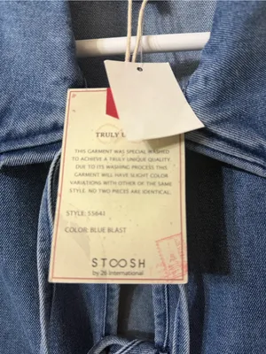 STOOSH Vintage Denim Tie-Front Vest - Blue Size Medium NWT thumbnail 6