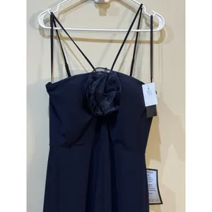 XSCAPE Women's Rosette Halter Gown, NAVY, Size 12 Formal Cocktail Wedding thumbnail 4
