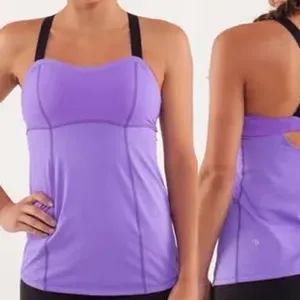 Lululemon athletica catch me tank power purple Running‎ athletic women's size 8 thumbnail 2