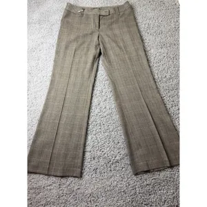 Dalia Collection Brown Plaid Wide Leg Dress Pants Womens Size 12 Office Trousers thumbnail 3