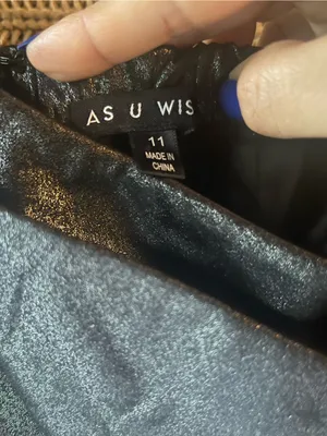 As U Wish Black One-Shoulder Shimmer Cocktail Dress thumbnail 5